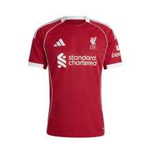 adidas AEROREADY 25/26賽季球迷版主場修身圓領吸濕排汗足球衣男女同款 - 草莓紅 - 查看 4