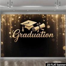 1pc 2D Flat Banner, Graduation Celebration Lighting Decor, Suitable For Events, Weddings, Parties, Ceremonies, All Seasons, Photo Booth Backdrop, Multipurpose Decoration, Holiday Gift, Polyester Material, No Power Source Required - Multicolor - View 4