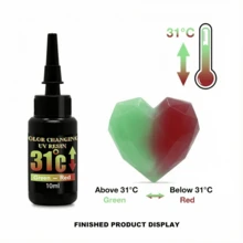 6色-10毫升/0.35盎司紫外线感光变色UV胶DIY手工胶，温度变化31度，珠宝制作DIY工艺装饰品-耳环、戒指、钥匙扣等-珠宝铸造工具 - 彩色 - 查看 9