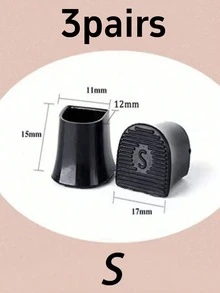 QKC 6pcs/3 Pairs Transparent High Heel Protectors, 3 Sizes, Soft Heel Covers, Suitable For Walking On Grass And Uneven Surfaces, Anti-Slip Heel Repair Caps, Prevent Heels From Sinking Into Grass, Bridal Shoe Protectors - Black - View 12