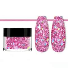10克/盒 Y2K 丙烯酸浸粉指甲油，纯闪粉浸粉指甲油，适合家用美甲沙龙浸粉美甲设计，速干浸粉 - 彩色 - 查看 12