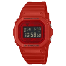 Casio 卡西欧 G-SHOCK 火焰红手表，防震 200 米防水经典方形运动男士腕表 GZXDW-5600RRB-4 - 均碼 - 查看 1