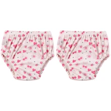 3条装婴儿如厕训练裤，防水防漏可重复使用透气印花尿布内裤，男女通用 - 淺粉色 - 查看 18