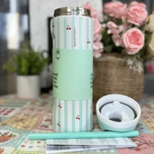 32OZ Insulated Stainless Steel Water Bottle Double-Layer Kettle With Straw Vacuum Flasks For Sports Travel - 彩色 - 查看 16