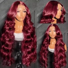99J Invisible Strap 360 Full Lace Wig Human Hair Pre Plucked Body Wave 250 Density Burgundy Body Lace Frontal Wig Full Frontal Wigs Human Hair 13x6 13x4 Body Wave Lace Front Wigs Human Hair Pre Plucked Red Colored Lace Frontal Wig Body Wave Lace Frontal Wigs Human Hair With Baby Hair Wigs Human Hair For Women - S99J - 查看 9