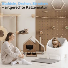 DEVOKO Fully Open Self-Cleaning Cat Litter Box – Ideal For Multi-Cat Households, Smart App Remote Control, Large Capacity Collection Container