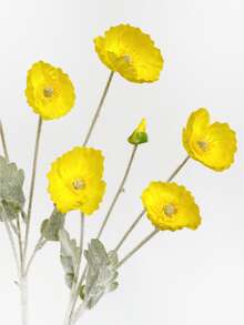 1/3/6支装仿真罂粟花，58厘米仿真花，适用于墙面、客厅、卧室、婚礼、派对装饰、桌面摆设、家居、厨房、婚礼中心装饰、办公室、花园、户外、房屋、庭院装饰，春夏秋冬皆宜。 - 黃色 - 查看 7