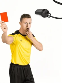1/2/4/8pcs Black Emergency Whistle With Lanyard, Sports Whistle, Party Favor, Suitable For Football, Basketball Games, Birthdays, Weddings, Loud & Clear Sound, Plastic Whistle, Great For Lifeguards, Self-Defense, And Emergency Use, Party Whistle - Black - View 3