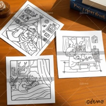 GDTME Coloring Book "My Life With Cats", 24 Pages Of Warm And Cute Moments, Relaxing Coloring Experience With Pearlescent Paper Cover. Suitable As Birthday Gift For Friends, Valentine's Day Or Women's Day Gift, Back To School Or Easter Gift, Coloring Hobby Stationery, Office Supplies. - Multicolor - View 6