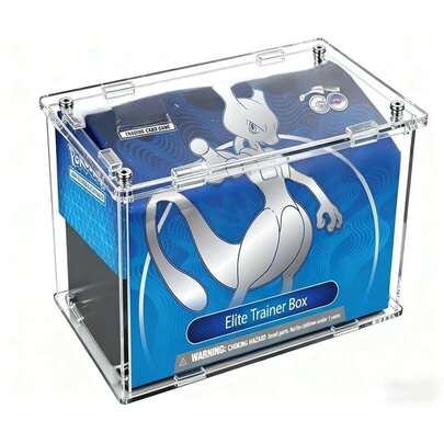 Acrylic ETB Protective Case, Magnetic Acrylic Display Box, Stackable, Compatible With Elite Trainer Box, Built-In Strong Magnets, Easy Top Loading.