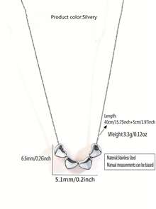 VceTd 1pc Elegant & Delicate Heart Shaped Stainless Steel Necklace, Suitable For Women To Wear At Banquets Or As A Gift For Mother - Silver - View 11