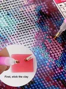 Diamond Painting Kit, 5D Diamond Embroidery Wax Dots, Diamond Clay, Diy Painting Craft Tools, Diamond Painting Accessories, Diamond Painting Set. - Red - View 4