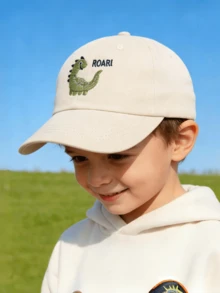 1 pieza Gorra de béisbol con dinosaurio bordado para niños, gorra de protección solar de moda y versátil para niños y niñas - 1PC - Ver 3