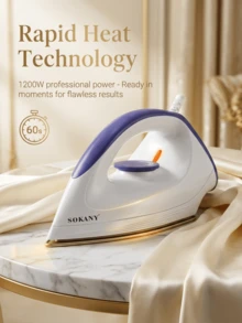 SOKANY 1200W Plancha Eléctrica Antiadherente - Control de Temperatura Ajustable, Protección contra Sobrecalentamiento, Múltiples Ajustes; Compañero de Viaje Esencial y Herramienta Portátil - Ver 6