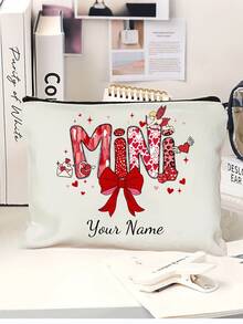 Customizable Cosmetic Bag, Personalized Toiletry Bag, Personalized Bridesmaid Gift, Customizable Zipper Makeup Bag, Lightweight, Coin Purse For Commuting, Business & Casual, Beauty Accessories, Travel Essentials, Multifunctional, Suitable For Her, Girlfriend, Mom, Boyfriend, Friend, Ideal Gift For Anniversary, Birthday, Winter, Valentine's Day, New Year, Ramadan - Multicolor - View 5