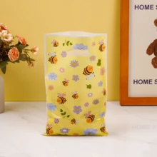 100个装派对礼品包装袋，可爱卡通蜜蜂图案手提袋，高端珠宝礼品袋，节日礼品袋，可重复使用的平口手提袋，以及小礼品袋。适用于节日、婚礼、生日和派对礼品包装。 - 彩色 - 查看 3