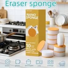 Sponge Eraser Shoe Cleaning Eraser Shoe Sponge Eraser Rubber Eraser Household Magic Sponge Eraser Rubber Sponge Eraser Rubber Sponge Cleaner Multi-Purpose Kitchen Cleaning Block Kitchen Cleaning Sponge Dishwashing Sponge For Cleaning Dishes, Teaware, Cups And Tea Stains Magic Cleaning Agent Cleaner Multi-Purpose Shoe Cleaning Agent - Multicolor - View 2