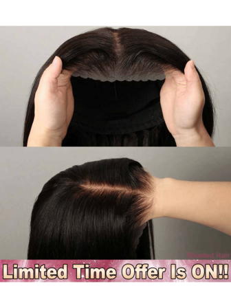 Wear And Go 34 tum 5*5 13*4 13*6 200 % densitet Rak Lace Front Peruk Limfri - Förklippning Fördragning Förstrykning Inget lim behövs Inga färdigheter HD Transparent Lace Front Peruk Runt Babyhår - Brasilianskt Virgin Förplockat Förblekt Äkta Hår Lace Closure Peruker Blandade Frontal Peruker Äkta Hår Limfria Med Naturligt Hårfäste - Naturligt Look Naturlig Svart Färg Peruker Frontal Limfria Vävda Peruker För Kvinnor