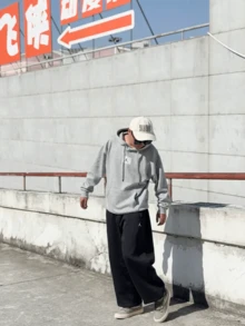 Nike Adidas StGfxCrew American Style Sporty Casual Crew Neck Pullover Sweatshirt Men's Black - Grey - View 7