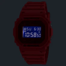 Casio 卡西欧 G-SHOCK 火焰红手表，防震 200 米防水经典方形运动男士腕表 GZXDW-5600RRB-4 - 均碼 - 查看 3