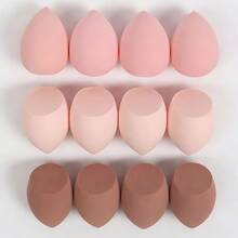 12/9/6/3pcs Absorbent Makeup Sponges, Latex-Free Polyurethane Makeup Sponges - Suitable For Liquid, Cream And Powder Foundation - Multiple Colors Available