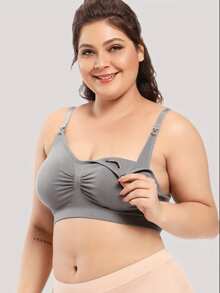 Set Of 2 Women's Maternity Bras For Nursing, Super Comfortable, Seamless - 灰色 - 查看 1