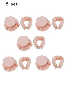 3 قطع مجموعة أدوات تجعيد الشعر بدون حرارة من الساتان الوردي، أعواد تجعيد ناعمة مع غطاء للشعر، مناسبة لجميع أنواع الشعر، بسيطة وعملية، مناسبة للاستخدام ليلاً، لا تؤثر على النوم، استيقظ مع تجعيدات طبيعية، مثالية لتصفيف شعر النساء أثناء التنقل - وردي - مشاهدة 11