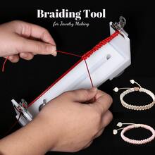 1pc Creative Rope Braiding Tool Hand-Knitted Plastic Jig Bracelet Maker With Two Clips Paracord Rope Rack For Bracelet Necklace DIY Handcraft Rope Knitting Fixing Tools Practical - Braiding Tool With Suction Cup - View 3