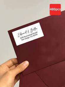 1/30/60/120/240/480pcs Personalized Address Labels, Personalized Wedding Address Labels, Customized Return Address Stickers Suitable For Cards, Envelopes, Waterproof And Oil-Proof Stickers, Transparent Stickers, Multi-Functional, Decorative, Exquisite, Fashionable, High Quality, Unique Stickers, Perfect For Tea Room, Home, Garden, Office Decor, Ideal Gift For Him, Her, Family, Friends, Couples, Perfect For Wedding, Anniversary, Valentine's Day, Mother's Day, Birthday, Father's Day, Graduation - White - View 29