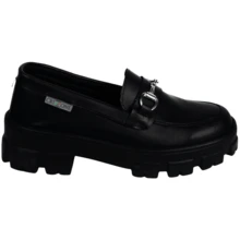 Women's Casual Loafers Oxford Classic Basic Black With Low Heel Tractor Fashion - màu đen - Xem 6