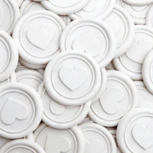 30pcs White Heart Shaped Wax Seal Stickers, Special Wax Seal Suitable For Envelopes And Invitations, Easy To Use With Strong Adhesive, Flower Envelope Stickers, Gift & Invitation Accessories - Multicolor - View 2