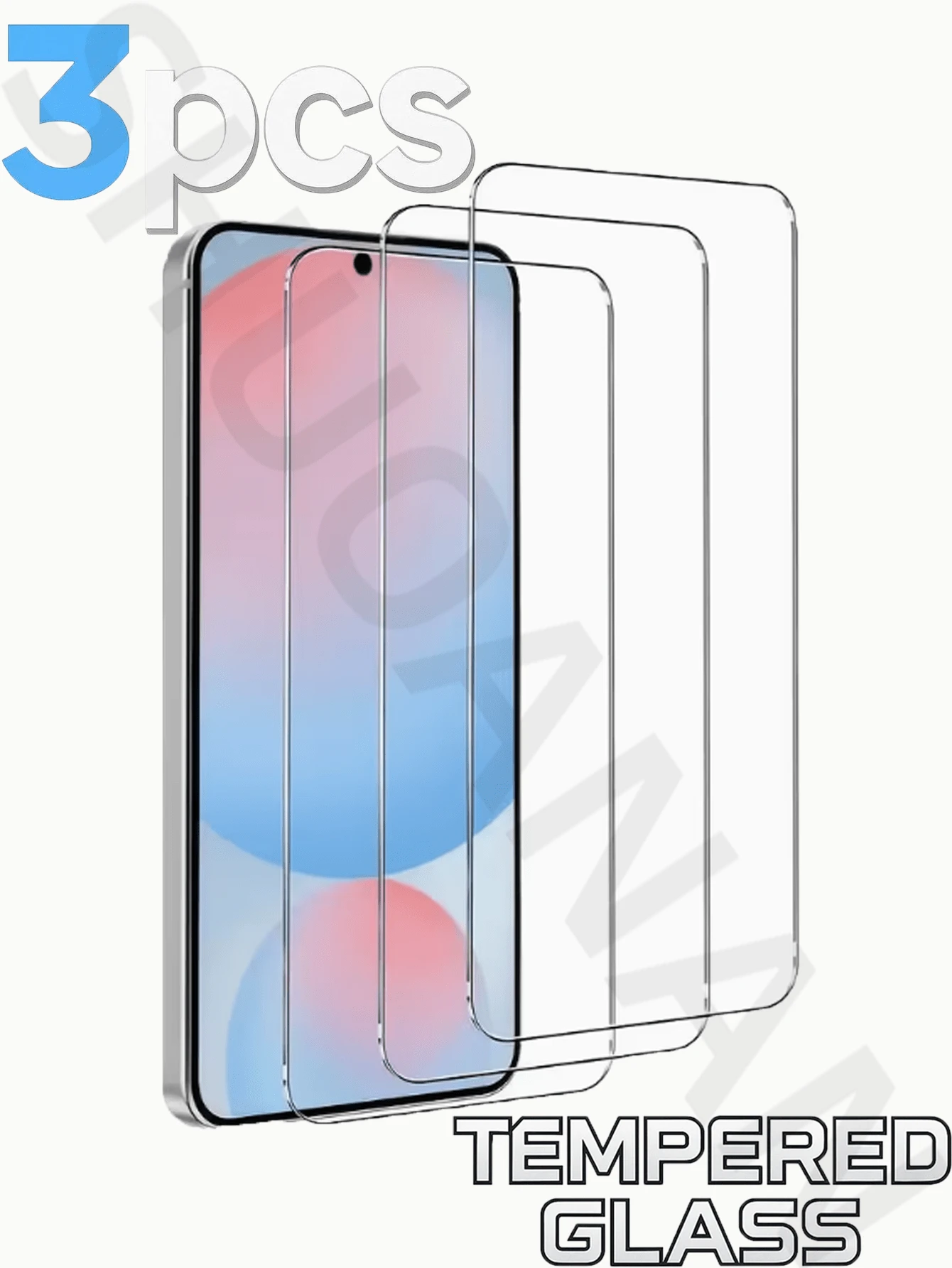 3 片装高清钢化玻璃屏幕保护膜，适用于三星 Galaxy 手机，适合生日/复活节/圣诞节/送给家人/朋友/男孩/女孩。 - 無色 - 查看 1
