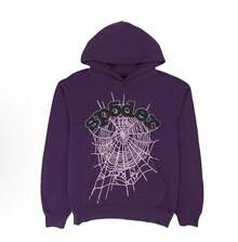 SP5DER Spider Worldwide Tracksuit Hoodie Set Cobweb Spider Style, Letter Print, Hip Hop Hoodie Set,Long Sleeve Fashion Sweatshirt, Hoodie Pant Casual Tracksuit Long Sleeve Athletic Suit, Couple MatchingDesign, Designed For Both Men And Women.Sportswear Set - Purple/hoodie - 查看 1