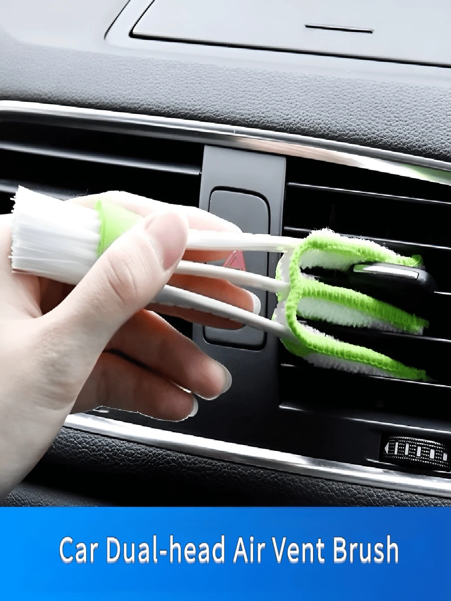 1/2/4PCS Dual Head Mini Dustproof Louver Cleaner, Car Ventilation Brush, Window Louver Brush, Handheld Magic Dust Collector, Suitable For Household Car Office Cleaning Brush And Dust Collector 2One-Piece Car Air Conditioner Vent Brush, Dual-Headed Soft Bristle Brush For Cleaning Dashboard And Air Conditioning Vents, Interior Cleaning Accessory - 彩色 - 查看 1