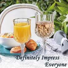 1/2/4/6/8只装可重复使用的透明高脚杯，适用于节日、婚礼、万圣节、圣诞节、各种活动、派对等场合，高端饮具，经久耐用且易于清洗。 - 無色 - 查看 6