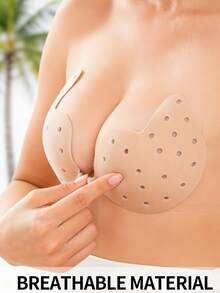 2/1 Pair Invisible Push Up Strapless Bra, Adhesive Silicone Nipple Covers, Backless Sticky Bras For Wedding Dress, Seamless Reusable Breast Lift Pasties - Multicolor - View 4