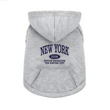 1pc Letter Print Dog Hoodie, Pocket Style Pet Warm Hooded Sweatshirt, Suitable For Small And Medium Dogs, Cat Clothing - Grey - View 6