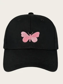 儿童蝴蝶刺绣棒球帽，时尚百搭遮阳帽，春夏款，1顶 - 1PC - 查看 8