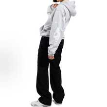 SP5DER  Spider Worldwide Tracksuit Foamed Letters Graphic Hoodies Vintage Printed Hoodie Sweatshirt Casual Oversized Long Sleeve Streetwear Hooded Pullover Streetwear Hoodies, Hooded Neck, Long Sleeve, Foamed Letters, Drop Shoulder, Loose Fit, Kangaroo Pocket, Drawstring Hoodie, Casual Pullover Sweatshirts. Easy To Wear With Leggings, Pants, Jeans, Skirts, Trousers, Etc.The Graphic Vintage Sweatshirts For Women Is A Great Choice For Daily Wear, Casual Wear, Streetwalk, City Walk, Weekends, Home Wear And So On,Suitable For Parties, Dating, Shopping, Office, Vacation, Friends Gatherings, Daily Home Life, Outdoor Activities - Grey/hoodie - 查看 3