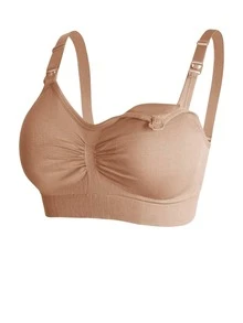 Set Of 2 Women's Maternity Bras For Nursing, Super Comfortable, Seamless - 米色 - 查看 4