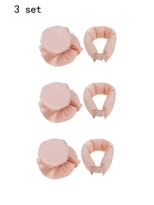 3 قطع مجموعة أدوات تجعيد الشعر بدون حرارة من الساتان الوردي، أعواد تجعيد ناعمة مع غطاء للشعر، مناسبة لجميع أنواع الشعر، بسيطة وعملية، مناسبة للاستخدام ليلاً، لا تؤثر على النوم، استيقظ مع تجعيدات طبيعية، مثالية لتصفيف شعر النساء أثناء التنقل - وردي - مشاهدة 12