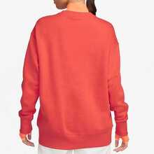 Nike Sportswear Phoenix Fleece 纯色圆领长袖卫衣，女款，红色 - 紅色 - 查看 5