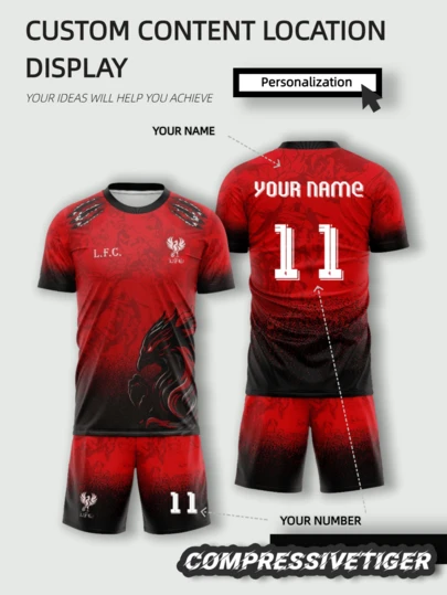 Men's Football Jersey, Liverpool Special Edition, Red Color | Customizable Name And Number (Front/Back) | Quick-Dry Breathable Training Top | Suitable For Football, Volleyball, Fitness, Casual Wear, Also An Ideal Valentine's Day Gift Summer