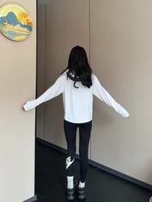 Nike休閒簡約舒適針織運動褲女米白色 - 黑色 - 查看 9