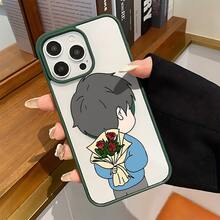 Patrón de Chico sosteniendo flores, Funda magnética de acrílico con acabado mate, compatible con la carga inalámbrica,Función de succión magnética,panel trasero rígido de acrílico	, Compatible con Apple 17Air/16E/15/14/13/12/11/XR/XS/PRO/PLUS/PROMAX/MINI, Galaxy S/A/M 26/25/24/23/56/55/54/53/36/35/34/33/32/16/15/14/13/12/06/05/04/03/02 FE/Plus/Ultra, Poco/Redmi/Note 13/12/11/10/9/8/X7/X6/X5/X4/M6/M5/M4/F7/F6/F5/C75/C65/C40, G84/82/71/54/52/51/34/24/22/13/04/E40/E22/E20/E14/Edge30,Infinix Note40|Hot30|Gt20, Esta Funda es Ideal Para Uso Diario y También un Regalo Perfecto Para Amigos o Pareja - Verde - Ver 2