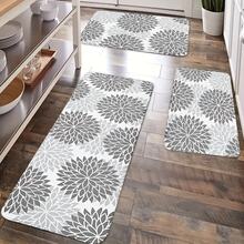 1pc Bohemian Floral Kitchen Rug, Kitchen Mat, Kitchen Carpet, Doormat, Small Rug, Carpet, Runner, Floor Mat, Home Decor, Area Rug, Outdoor Mat, Home Decor, Area Carpet, Bedroom Rug, Washable Carpet - Multicolor - View 2