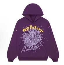 SP5DER Hoodie Spider Print Streetwear Unisex Oversized ,Sweatshirt For Men Women - 紫色 - 查看 7