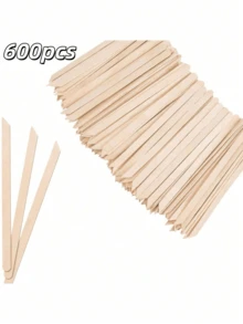 100/300/500pcs Small Wooden Wax Sticks, Eyebrow Wax Sticks For Hair Removal, Mini Ice Pop Sticks, Handmade Wooden Sticks