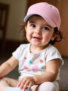 1顶婴儿/幼儿纯色可调节棒球帽，男女通用，适合户外、旅行、海滩等场合 - 多色 - 查看 2