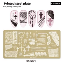 Popular Chinese-Style Nail Art Stamping Plate With Bamboo, Flower, Butterfly, And Gold Rectangular Patterns For Nail Transfer - Multicolor - View 5